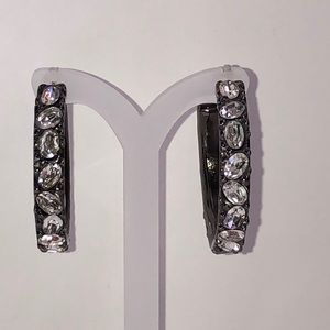 Kenneth Jay Lane crystal hoop earrings
